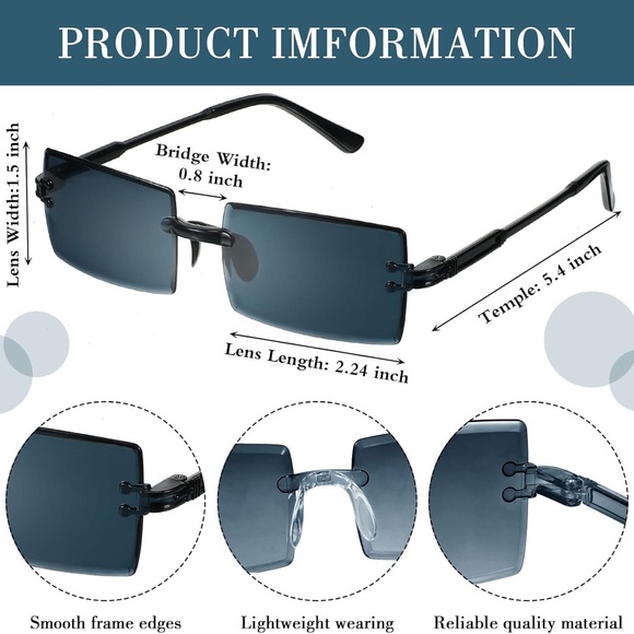 Blue rimless glasses - Picture 9 of 9